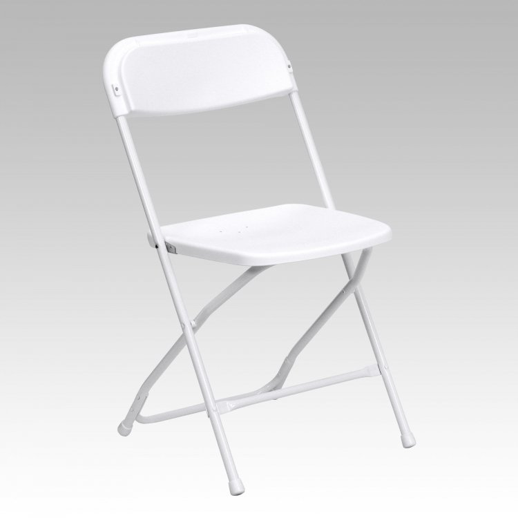 White folding chairs